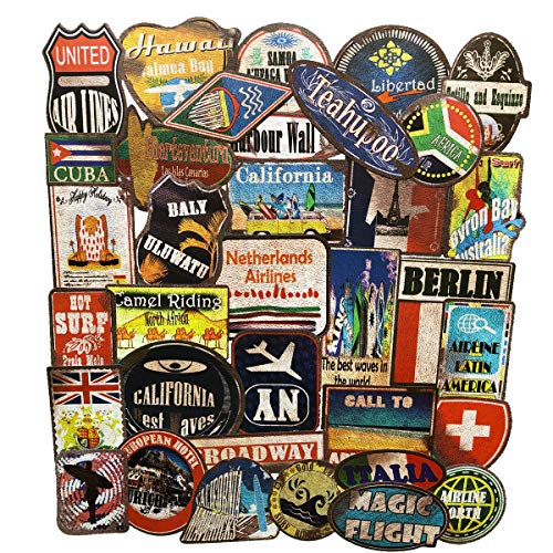 36PCS Large Vintage Beach Surfing Sign Stickers Waterproof Laptop Stickers Car Bicycle Suitcase Computer Water Bottle Mobile Phone Stickers Decals (Retro Sandbeach 36) - Thumbnail 7