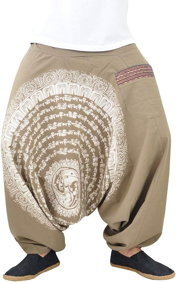 Harem Pants for Women and Men | 100% Cotton | Hippie Pants for Women Drop Crotch Pants Men Plus Aladdin Boho