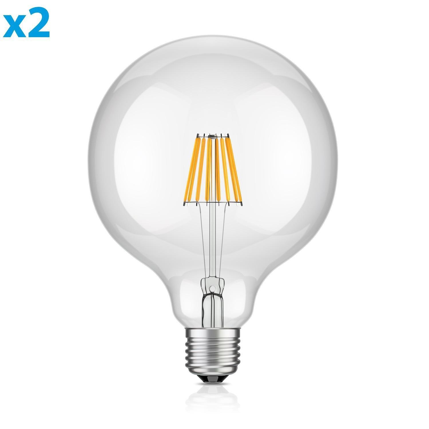 Save Up To 70 Discount Ty E27 Led Bulb G125 8w Filament 65w Warm White 850lm A Also Weatherproof 2 Pcs Energy Class A Official Quality Osuno Vn