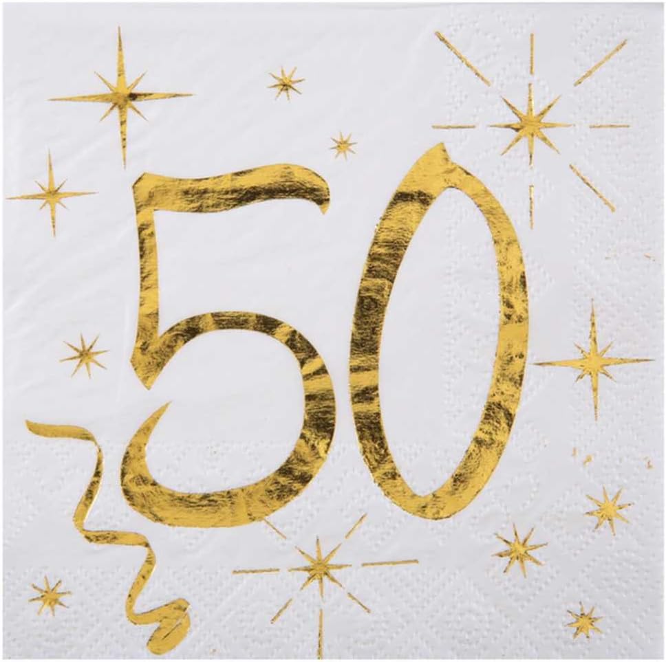 Meueneagrama Com Serviettes Anniversaire 18 Ans Metallisees Or Chal Jeux Et Jouets Decorations Et Accessoires De Fetes