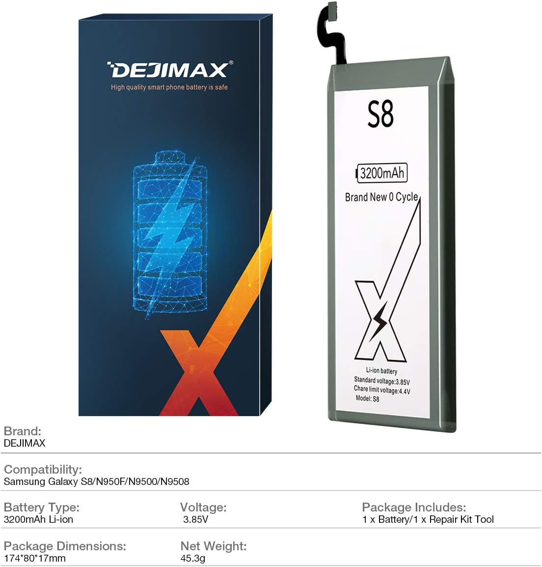 Dejimax Battery Replacement For Samsung Galaxy J3 16 J5 15 2600mah Lithium Polymer For Galaxy J3 16 J5 15