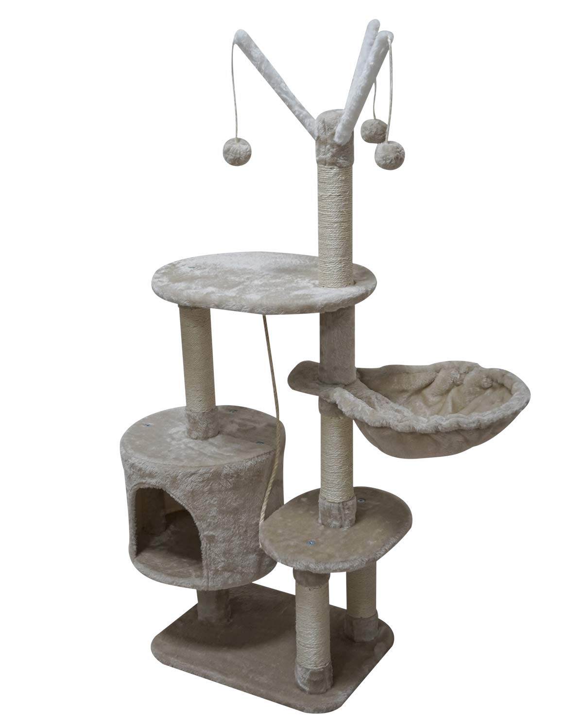 MIAO PAW Cat Tree Tower Condo Sisal Post Scratching Furniture Activity Center Play House Cat Bed Gre
