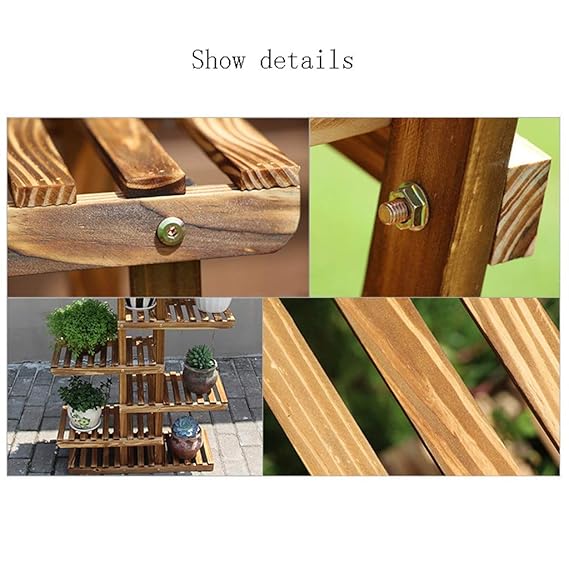 YANFEI Soporte de Piso de Madera Maciza de 6 Capas Bonsai de ...