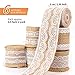 LEOBRO 12 Yards Burlap Ribbon, 6 Rolls Burlap Lace Ribbons in 6 Assorted Styles, Handmade Burlap Ribbons for Crafts, Wedding Decoration, Party Decor, Mason Jars, 2 Yards/Roll