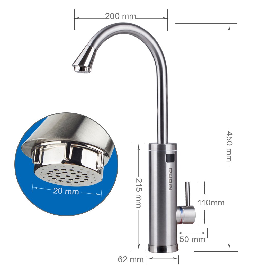 Pudin,220V Electric Instant Heater Tap,Supply Hot and Cold Water