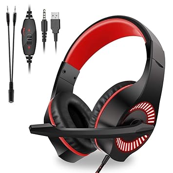 Auriculares Cascos Gaming PS4 Gamer PC con Micrófono Diadema ...