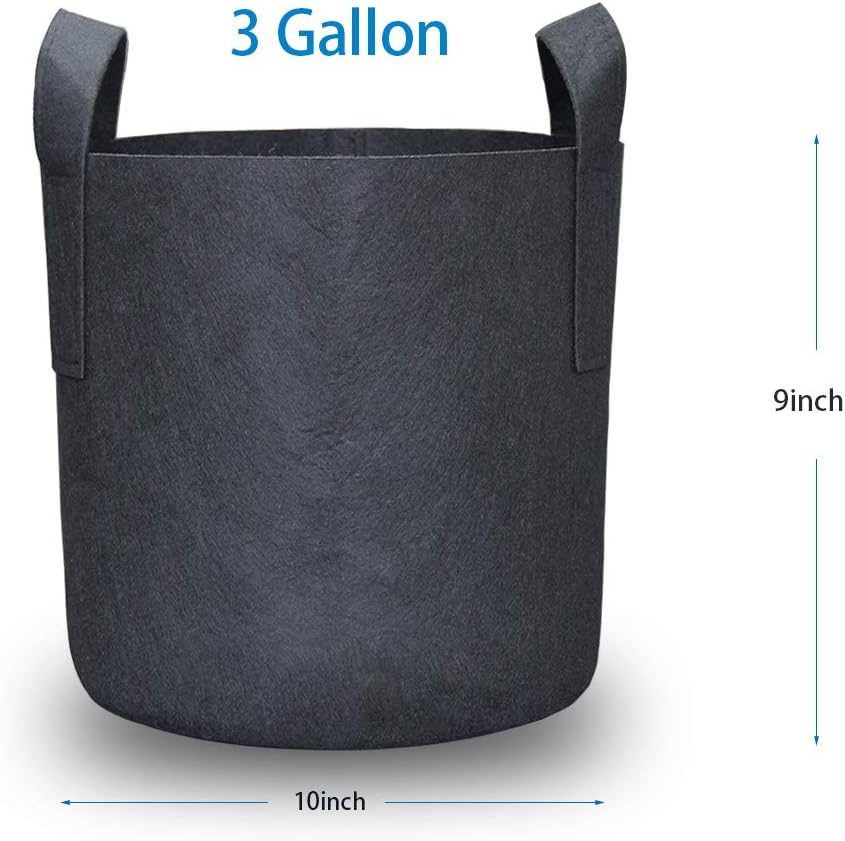 JERIA 16-Pack 3 Gallon Grow Bags, Heavy Duty Thickened Nonwoven Fabric Pots Container with Reinforced Handles, Vegetable/Flower/Plant Grow Pots Come with 16 Pcs Plant Labels : Kitchen & Dining
