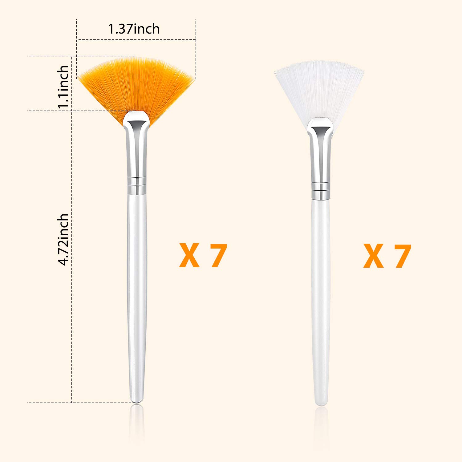 14 Pieces Fan Mask Brushes Facial Mask Applicator Brush Soft Fan Brushes Acid Applicator Brush Cosmetic Makeup Applicator Tools for Mud Mask Cream: Beauty