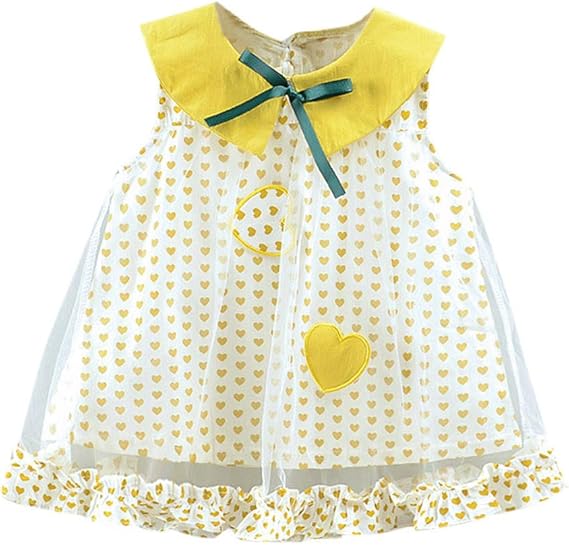 Amazon プリンセスドレス 女の子 ノースリーブ ハートプリント ドットプリント チュールドレス ワンピース パーティードレス コスチューム Gailles 夏 子供服 部屋着 普段着 可愛い 柔らかい カジュアル ファッション 七五三 入学式 卒業式 通学 スウェット