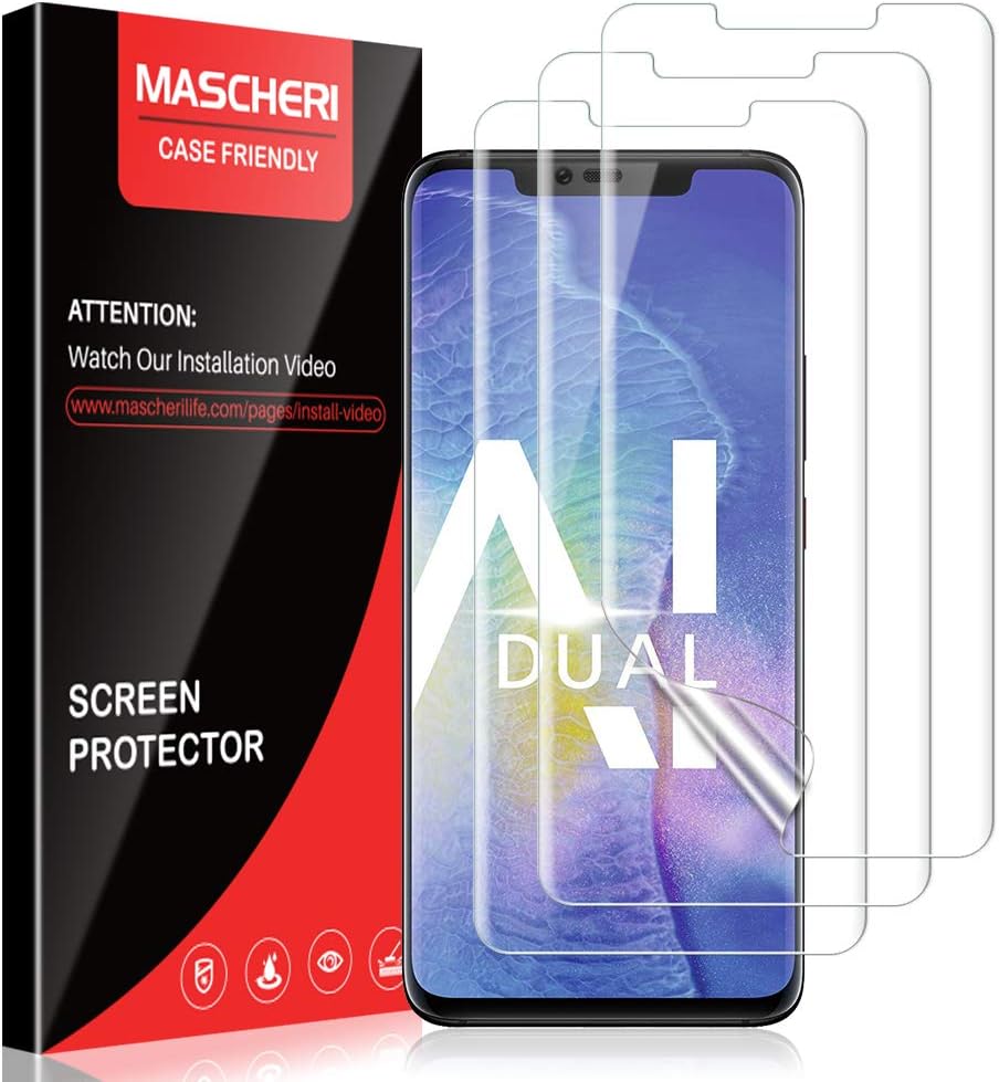 MASCHERI 3 Pack Screen Protector Compatible with Huawei Mate 20 Pro HD Clear Soft TPU Films Not Glass Easy Installation Screen Protective Compatible with Huawei Mate 20 Pro Film