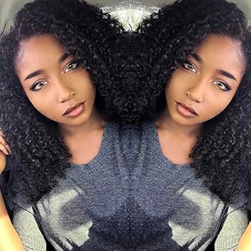 Amazon Com Mongolian Afro Kinky Curly Full Lace Wigs Human Hair
