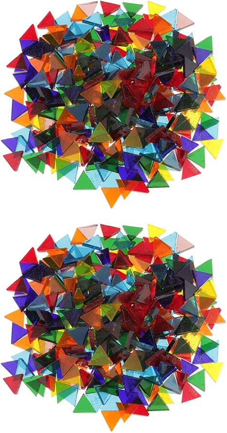 Amazon Co Jp Dailymall ガラス モザイクタイルシール キッチン ガラスタイル クリア ガラス モザイクアート 三角形 カラフル ホビー
