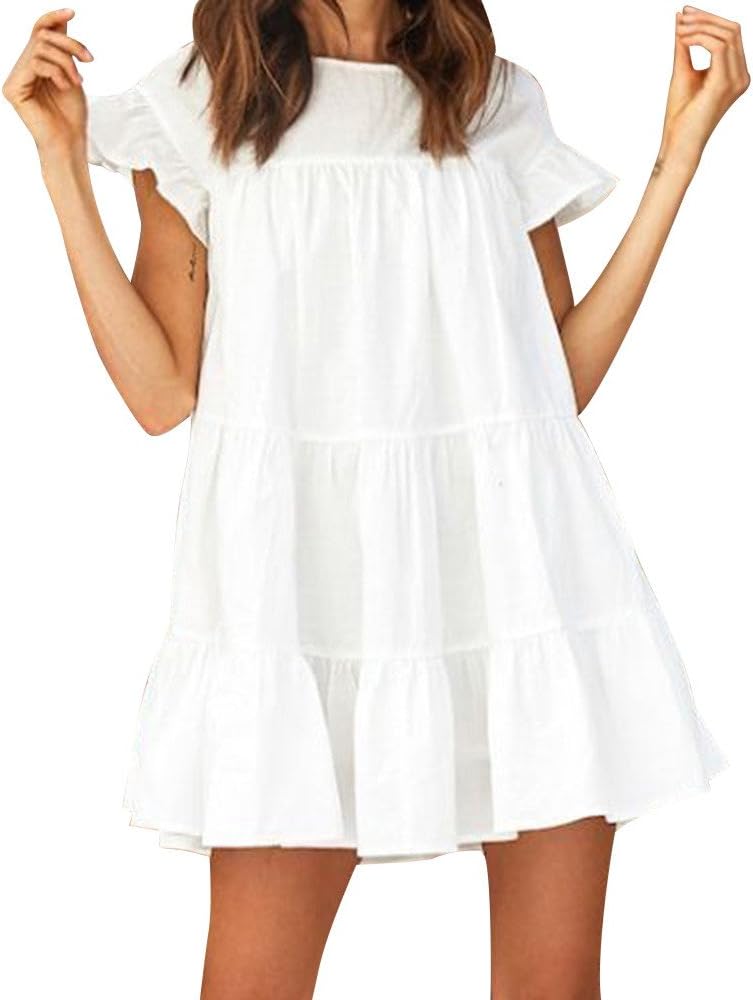 Women's Flowy Sundress Flared Tunic Dress