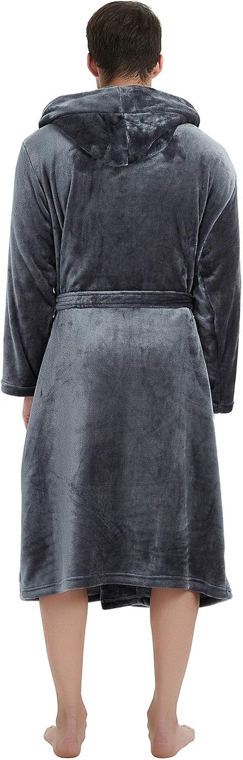 U2SKIIN Mens Fleece Robe Plush Collar Shawl Bathrobe at  Men’s Clothing store