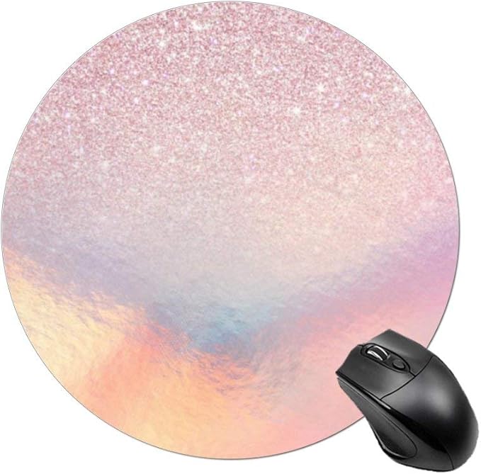 Mouse Pad Covers Pink Glitter Iridescent Gradient