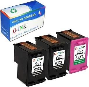 Amazon.com: QINK Remanufactured Ink Cartridge Replacement For Hewlett Packard HP 63XL For 