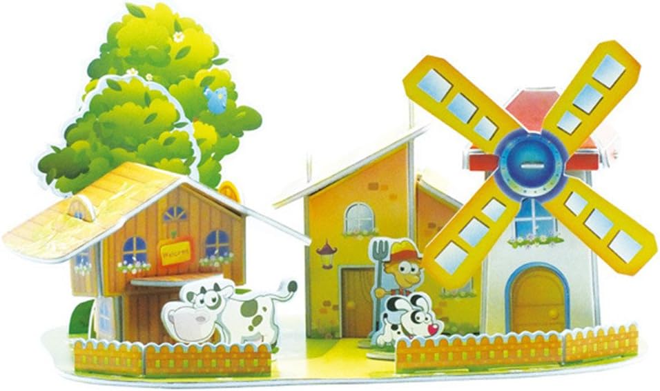 Children's 3D puzzle three-dimensional paper puzzle DIY handmade toys 588: Windmill House