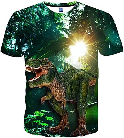EOWJEED Unisex Casual 3D Pattern Printed Short Sleeve T-Shirts Top Tees