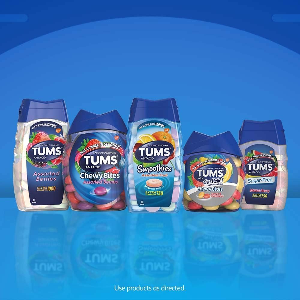 TUMS Antacid Chewable Tablets for Heartburn Relief 160ct, Ultra Strength, Assorted Fruit: Health & Personal Care