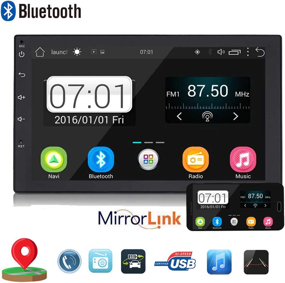Backup Camera + Double 2Din 7" Touchscreen in Dash Stereo Android Car Navigation Stereo 1G RAM+16G ROM Car Entertainment Multimedia Radio,FM AM Radio/GPS/WiFi/Mirror Link