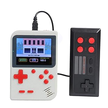 Everpert The Diwali Game Card Accessories Handheld Retro Video Game Console Player+Gamepad Built-in 500 Games (White)