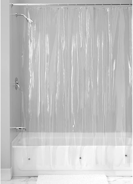 Idesign Vinyl Plastic Long Shower Curtain Liner Mold And Mildew