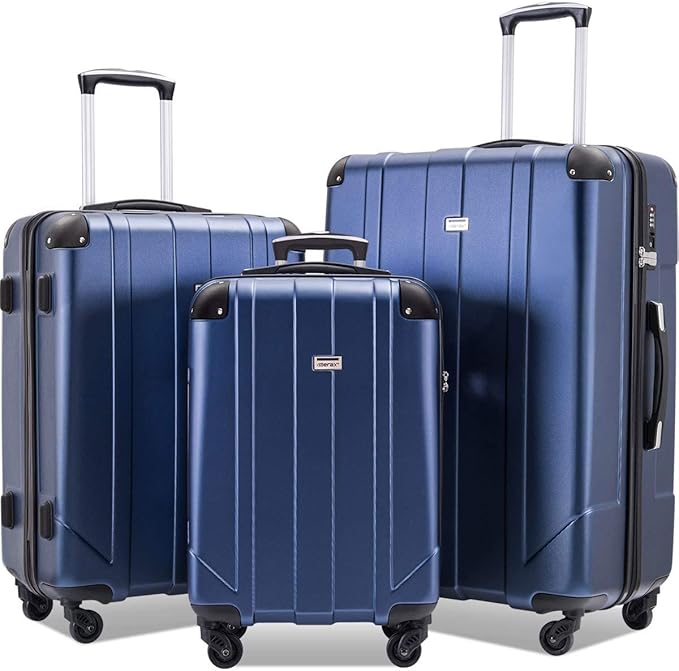 Merax Luggage Sets with TSA Locks, 3 Piece Lightweight P.E