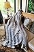 Tache 63 X 90 Inch Striped Grey Snow Giraffe Super Soft Warm Embossed Faux Fur with Sherpa Back Throw Blanket Twin Size