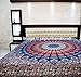 Madhu International mandala barmeri tapestries (Golden Blue, Queen 84x90 Inch)