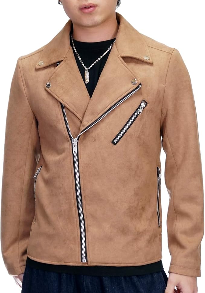 Amazon リングス フェイクスウェード ダブルライダースジャケット メンズモデル Rings コート ジャケット 通販