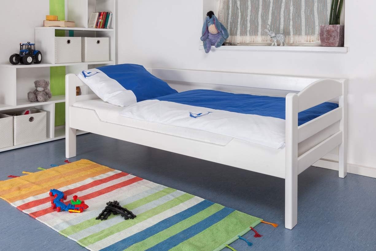 Children's Bed/Youth Bed"Easy Furniture" K1/n Sofa, Solid Beech Wood, White Finish - 90 x 200 cm
