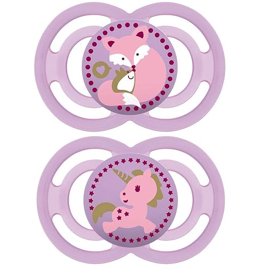 MAM Perfect Day 16+'Skin Soft Silikon' Schnuller 16 Mo. Plus//2er Set//Fairy Tale Friends Girl//inkl. 2 Sterilisiertrasportbo
