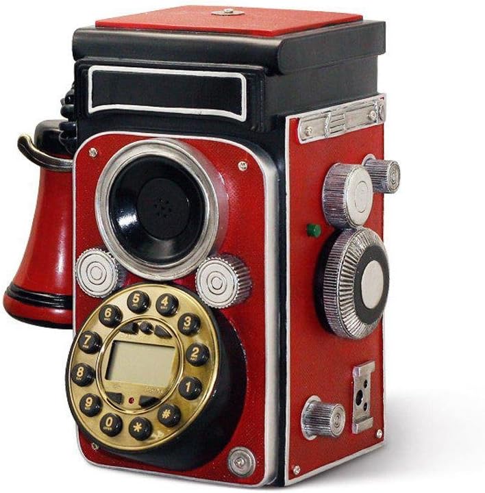 XIE@ Antique telephone resin phone old - fashioned red camera personality creative phone