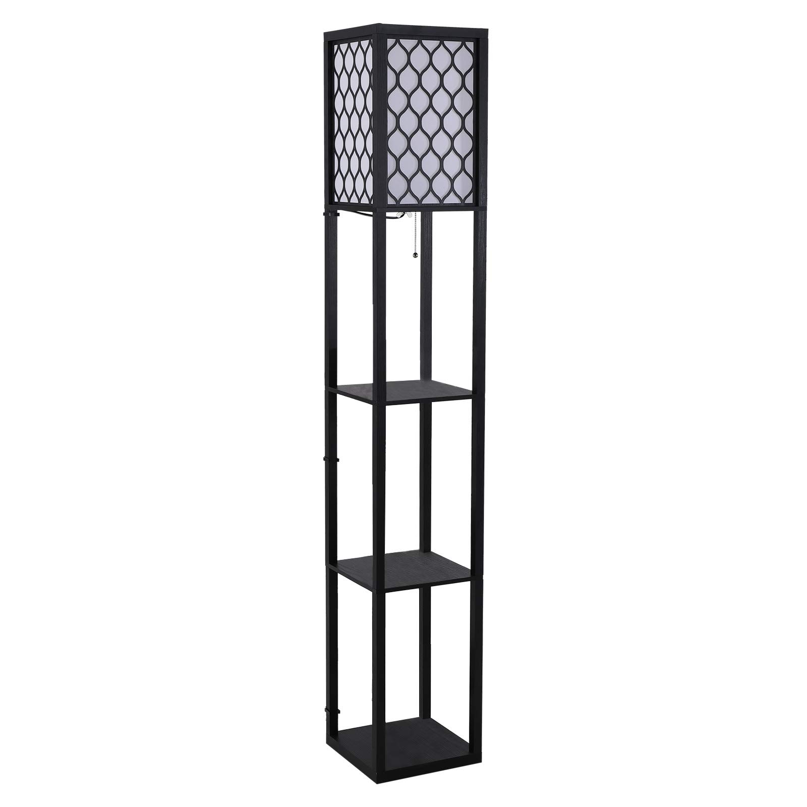Homcom Wooden Modern Shelf Floor Lamp Li Buy Online In Cambodia At Desertcart