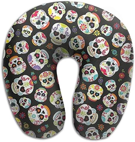 Flower Sugar Skulls Memory Foam U Shaped Neck Pillow Comfortable For Driving Teen Travel Super Soft Tempurpedic Pillow