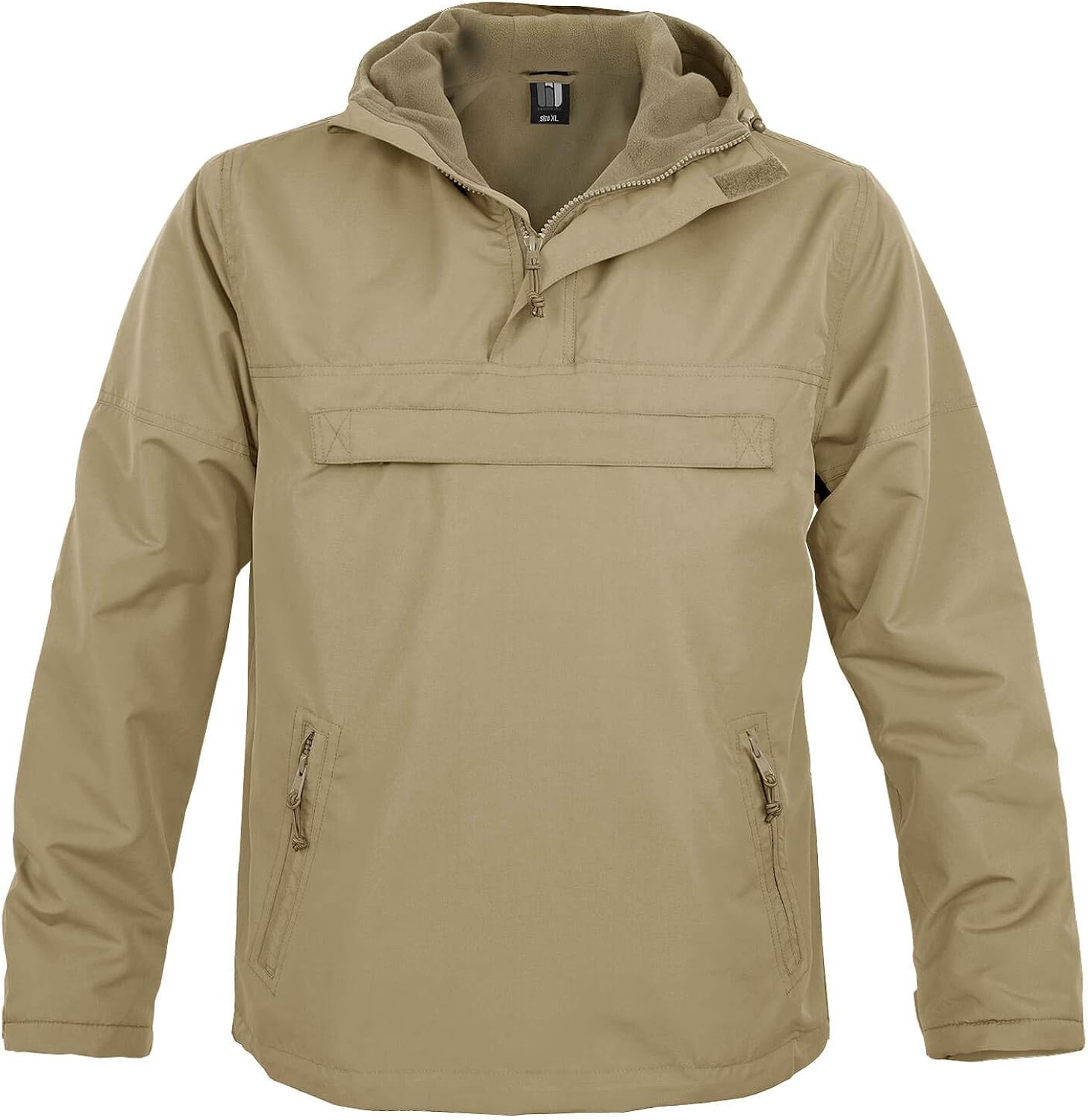 Hooded Windbreaker Men's Jacket with Fleece Lining