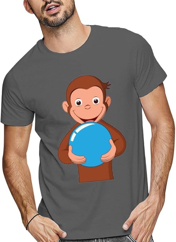 Amazon おさるのジョージ メンズ Tシャツ 半袖 カジュアル スポーツ 丸首 大きい サイズ 夏服ゆったり プリント おしゃれ五分袖 吸汗 Tシャツ カットソー 通販