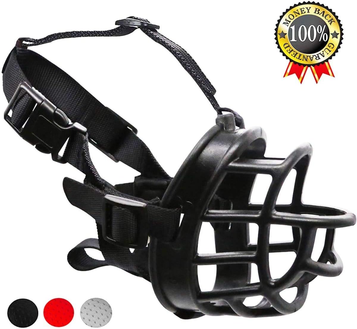 Supet Dog Muzzle, Soft Rubber Basket Muzzle Cage Muzzle for Small