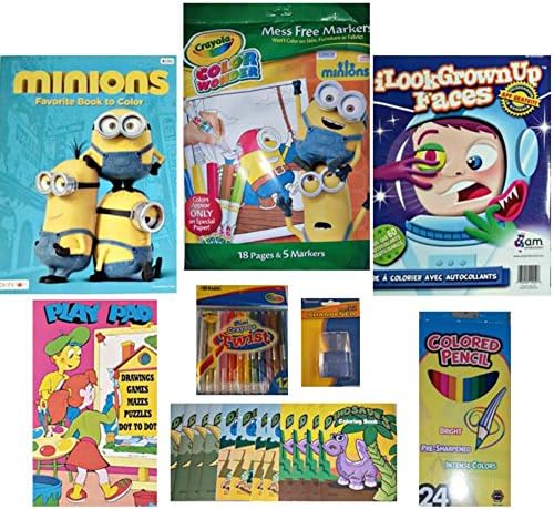 Crayola Color Wonder Markers/Minions/I Grown Up Sticker Activity Set w/Crayons/Colored Pencils 8-Piece Bundle