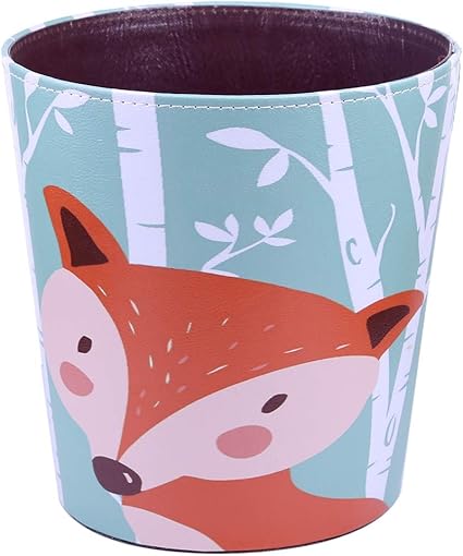 Batop Papierkorb Kinder 10l Pu Leder Wasserdicht Papierkorb Kinderzimmer Mulleimer Mit Fuchs Motif Dekorativ Papierkorb 27x25x20cm Fuchs Amazon De Kuche Haushalt