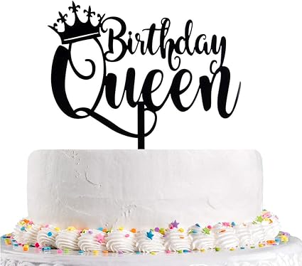 Queen Gateau D Anniversaire Noir Joyeux Anniversaire Gateau 16eme 18 21 30 40 50 60 70 Ans 80 Ans 90 Ans 100eme Pour Gateaux Decoration De Fete D Anniversaire Amazon Fr Cuisine Maison