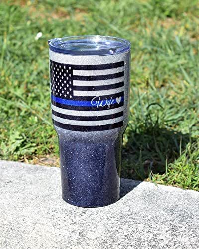 blue line yeti 30 oz tumbler