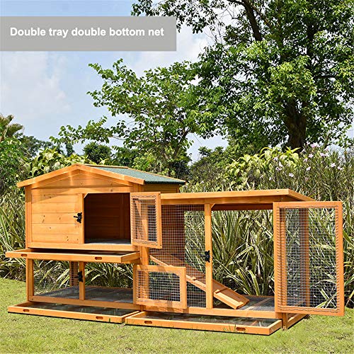 JHKGY Hühnerstall Hühnerstall Aus Holz,Hühnerstall Kaninchenstall Käfig Henne Holzhaus,Mit Lüftungstür, Abnehmbares… – Bild 4