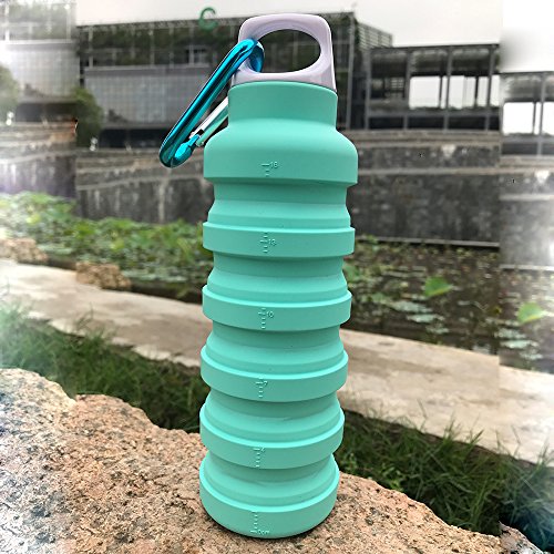 ThinSGO Collapsible Water Bottle Lightweight Travel Bottle with Hook