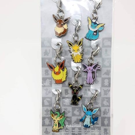 Amazon イーブイ進化系 メタルチャーム8個セットシャワーズ サンダース ブースター エーフィ ブラッキー リーフィア グレイシア ポケモン アニメ 萌えグッズ 通販