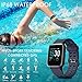 CHEREEKI Fitness Tracker, Fitness Watch with Heart Rate Monitor Waterproof IP68 Smartwatch, Stop Watch, Step Counter, Calorie Counter Sleep Monitor Activity Tracker for Men Women Kids (Blue)