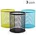 MaxGear Pen Holder Mesh Pen Holders Metal Pencil Holders Pen Organizer Pencil Holder for Desk Office Pencil Holders 3 Pack for 3 Colors: Green/Blue/Black