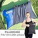 ONWEGO Pillowcase for Inflatable Travel and Camping Pillows, 100% Cotton, Handcrafted, Fits 12in x 20in Pillows (Charcoal Gray)