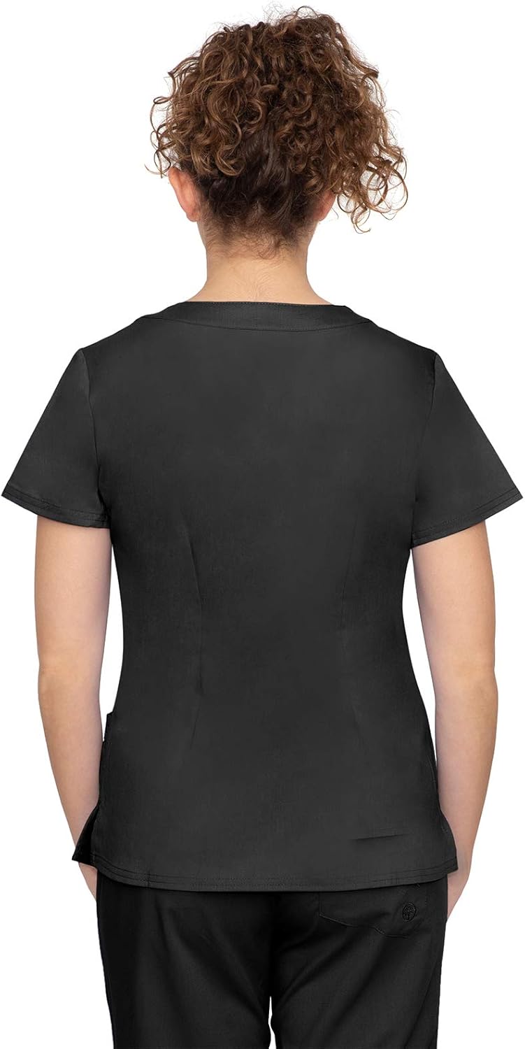 healing hands Purple Label Women’s Jane Top – Two Pocket Y-Neck Scrub Top: Clothing