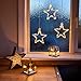 Lights4fun, Inc. Battery Operated Warm White LED Acrylic Star Hanging Christmas Indoor Window Light Decoration